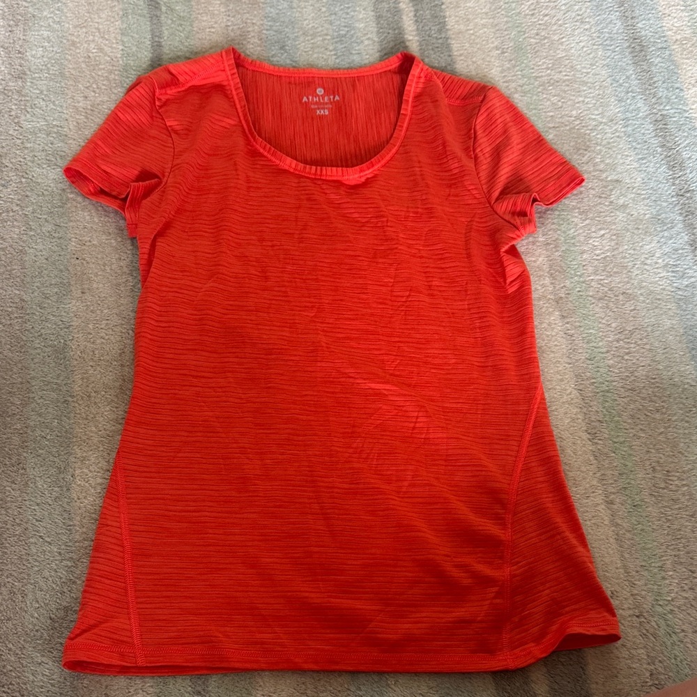Athleta Bright Red Short-Sleeve Scoop Neck Tee
